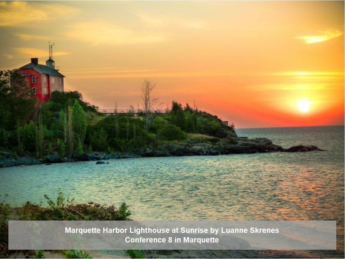 Marquette Harbor Lighthouse at Sunrise by Luanna Skrenes