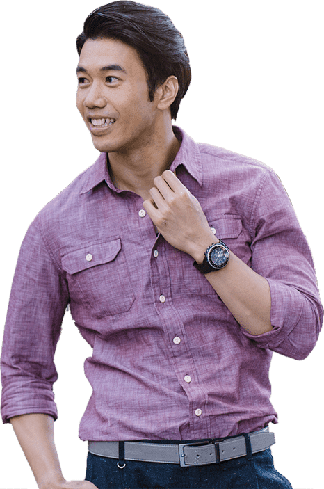 Youthful male on transparent background